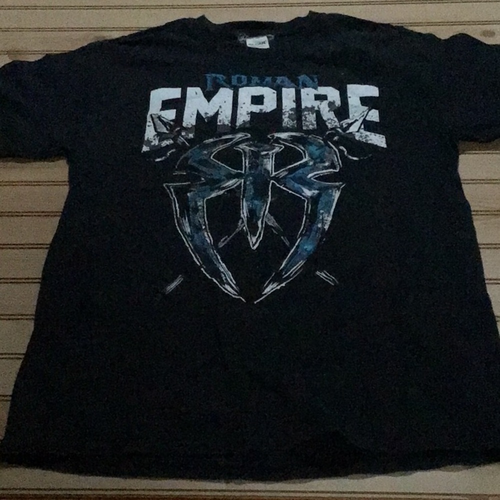 WWE Roman Empire Roman Reigns Spare No One Black Crew Neck Men’s Tee Shirt Med